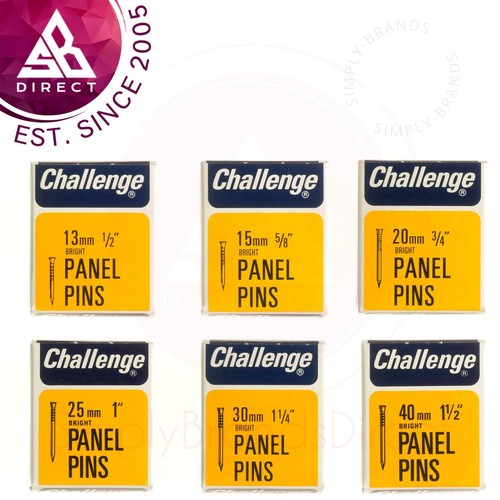 Challenge Bright Steel Panel Pins/Nails│13mm/15mm/20mm/25mm/30mm/40mm ...