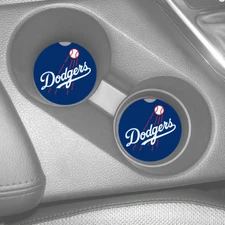 LOS ANGELES DODGERS RUBBER CAR COASTERS SET (2)