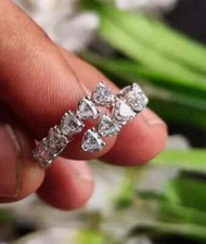 2Ct Lab-Created Diamond Heart Cut Women's Engagement Ring 14K White Gold Plated