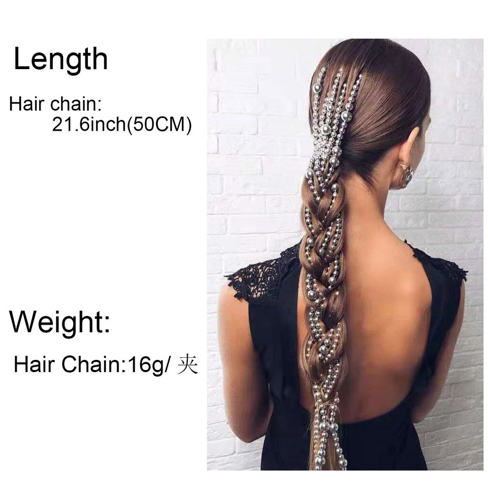 Acessório de cabelo feminino estilo boho corrente de cabelo borla prata miçangas 4 peças - Imagem 4 de 4