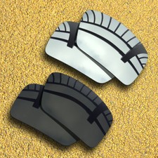 2Pairs Polarized Lenses Replacement for-Costa Del Mar Reefton-Solid Black Silver