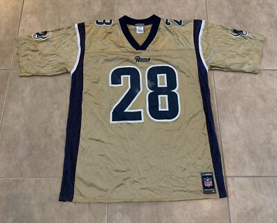 Marshall Faulk 28 Rams Adult Blue Gold Jersey XL Extra Large