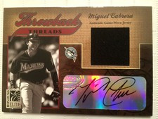 MIGUEL CABRERA 2005 Donruss Elite Jersey Autograph 39/75! Tigers HOF MVP