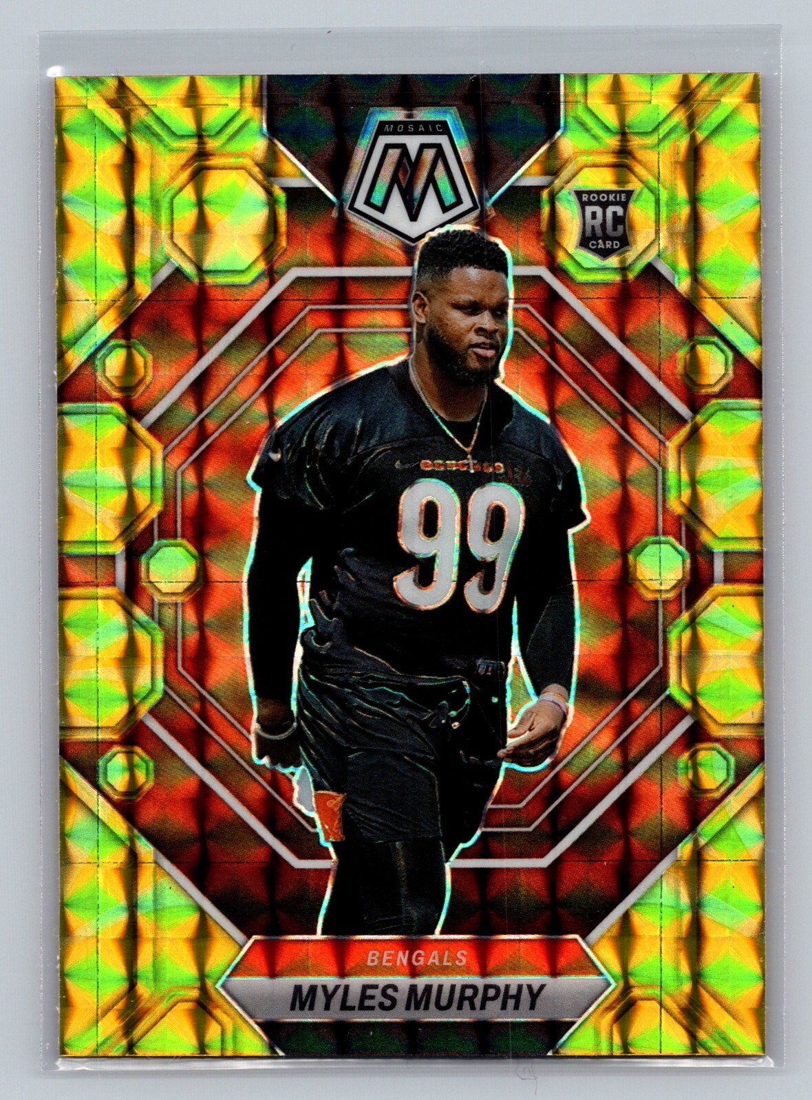 2023 Mosaic Myles Murphy Yellow Prizm Reactive Rookie #351 Cincinnati Bengals