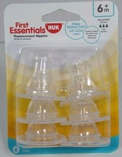 First Essentials By Nuk 6 Silicone Replacement Nipples Fast Flow 6 months
