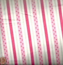 Cozy Cotton pink white dot stripe Kaufman flannel fabric