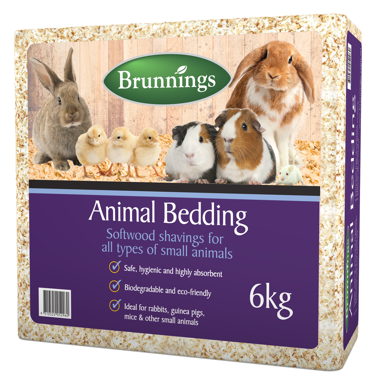 Brunnings 6kg Softwood Shavings Animal Bedding Biodegradable and