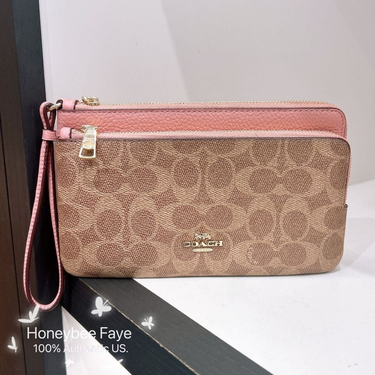NWT COACH Double Zip Wallet In Signature Canvas CX161/CZ321 NWT COACH Double Zip Wallet In Signature Canvas CX161/CZ321