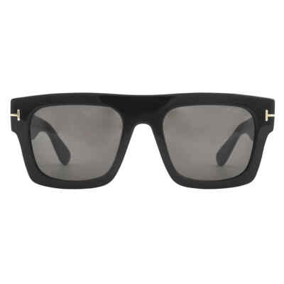 Tom Ford Fausto Smoke Browline Men's Sunglasses FT0711 01A 53 FT0711 01A 53