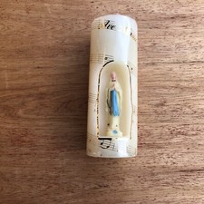 AVE MARIA Religious Candle Holder Unused France Figural Vintage Unlit *Read Desc