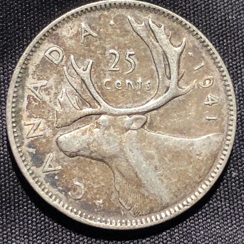 1941 Canada 25 Cents Silver Coin - VF (Very Fine) condition