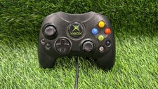 Original Xbox Black Controller S OEM w/ Breakaway Cable Tested Grips Have Wear