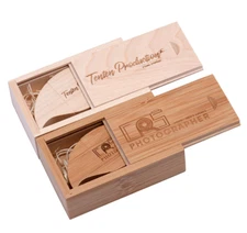 Custom Logo Wood Box leaf Flash Drives 32GB 64GB 128GB Pen Drive Memory Stick