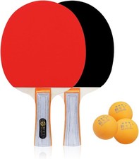 BLLREMIPSUR Table Tennis Paddles Set with 2 Bats, 3 Balls for Indoor Outdoor Pla
