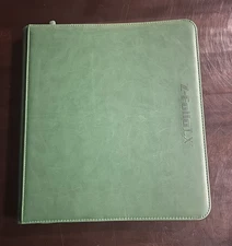 BCW GAMING Z-FOLIO 9-POCKET LX ALBUM - GREEN, HOLDS 360 CARDS, ZIPPER CLOSURE
