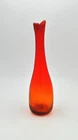 Vintage Blenko Crackle Glass Vase - Design #64A - Tangerine