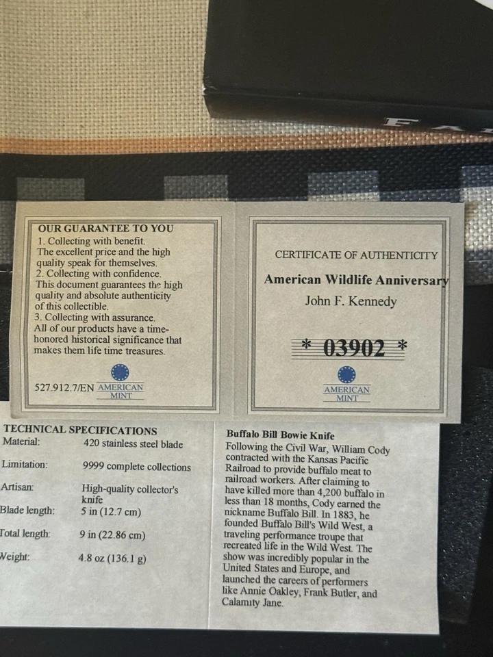 Cuchillo Plegable de Acero Inoxidable Faulkner American Virtues Freedom Nuevo en Caja Como Nuevo Foto 4 de 4