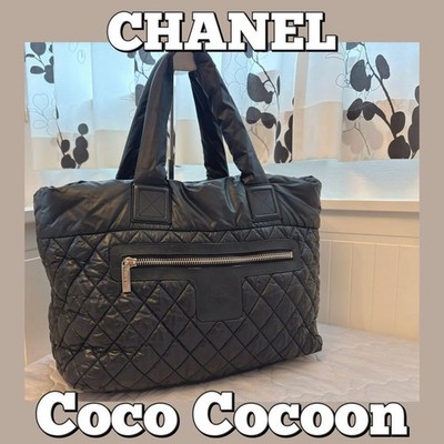 CHANEL Coco Cocoon Medium Tote Bag A48611 Nylon Black