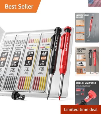 Heavy Duty Mechanical Pencils for Construction   Refills & Storage Box Included