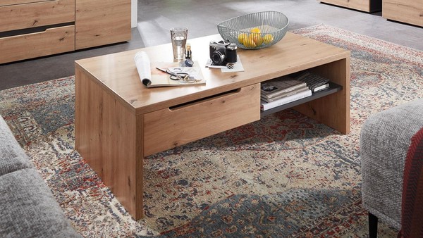 Couchtisch Wohnzimmertisch Tisch Memphis Mdf Artisan Eiche Und Graphit 110X65 Cm-image