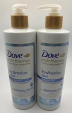 2pk Dove Hair Therapy Hydration Spa Shampoo for Dry Hair with Hyaluronic Serum