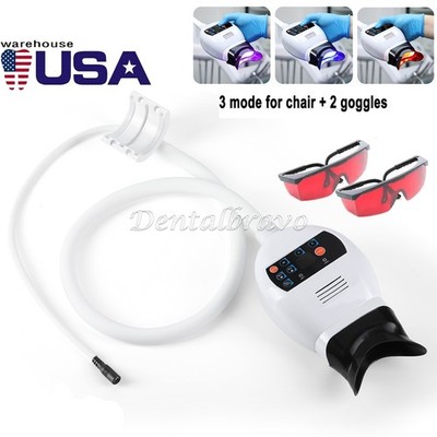 Dental Mobile Teeth Whitening Machine Lamp 8 LED Cold Light Bleaching+2 Goggles
