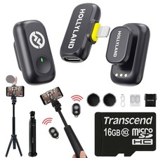 Hollyland LARK A1 Mini Duo Wireless Mic iOS 16GB MicroSD 13" Pocket Tripod