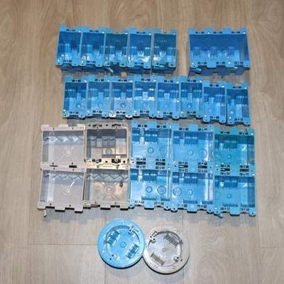 Lot of 25 Carlon Sceptor OLD Work Electrical Boxes 1,2,3 Gand Deep Shallow Pics