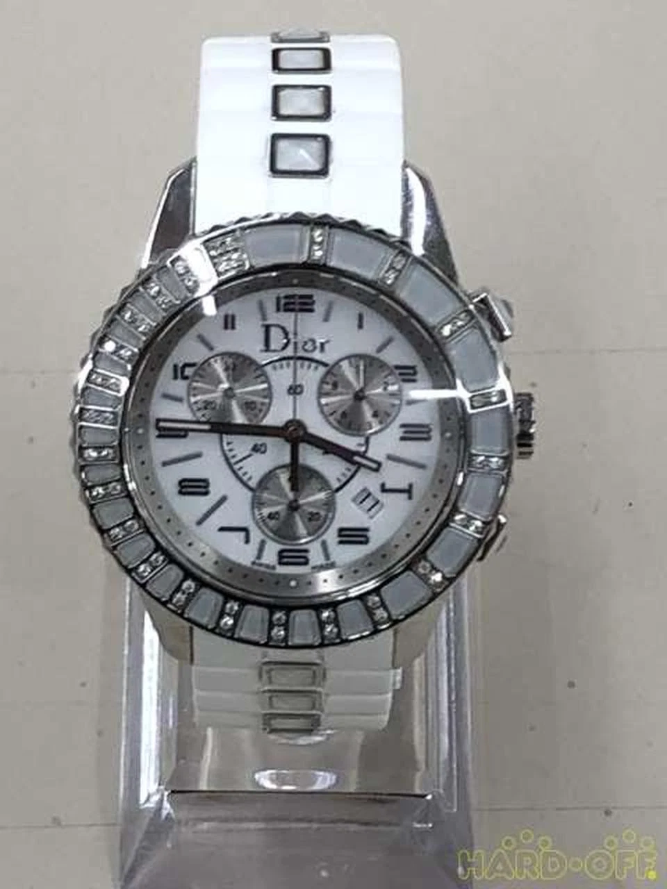 Montre Dior CD114311 V à quartz lunette diamant verre saphir bracelet caoutchouc occasion