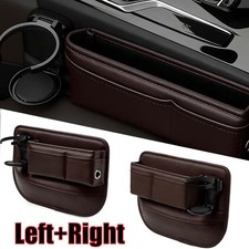 Pair Car Seat Gap Filler Storage Bag Organizer Box Phone Holder Accessorie Brown Pair Car Seat Gap Filler Storage Bag Organizer Box Phone Holder Accessorie Brown