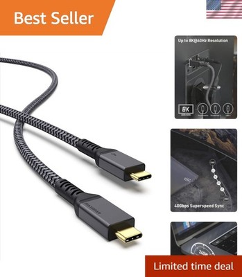 240W Thunderbolt 4 Cable 3.3Ft - Fast 40Gbps Sync for Stunning 8K/5K Displays