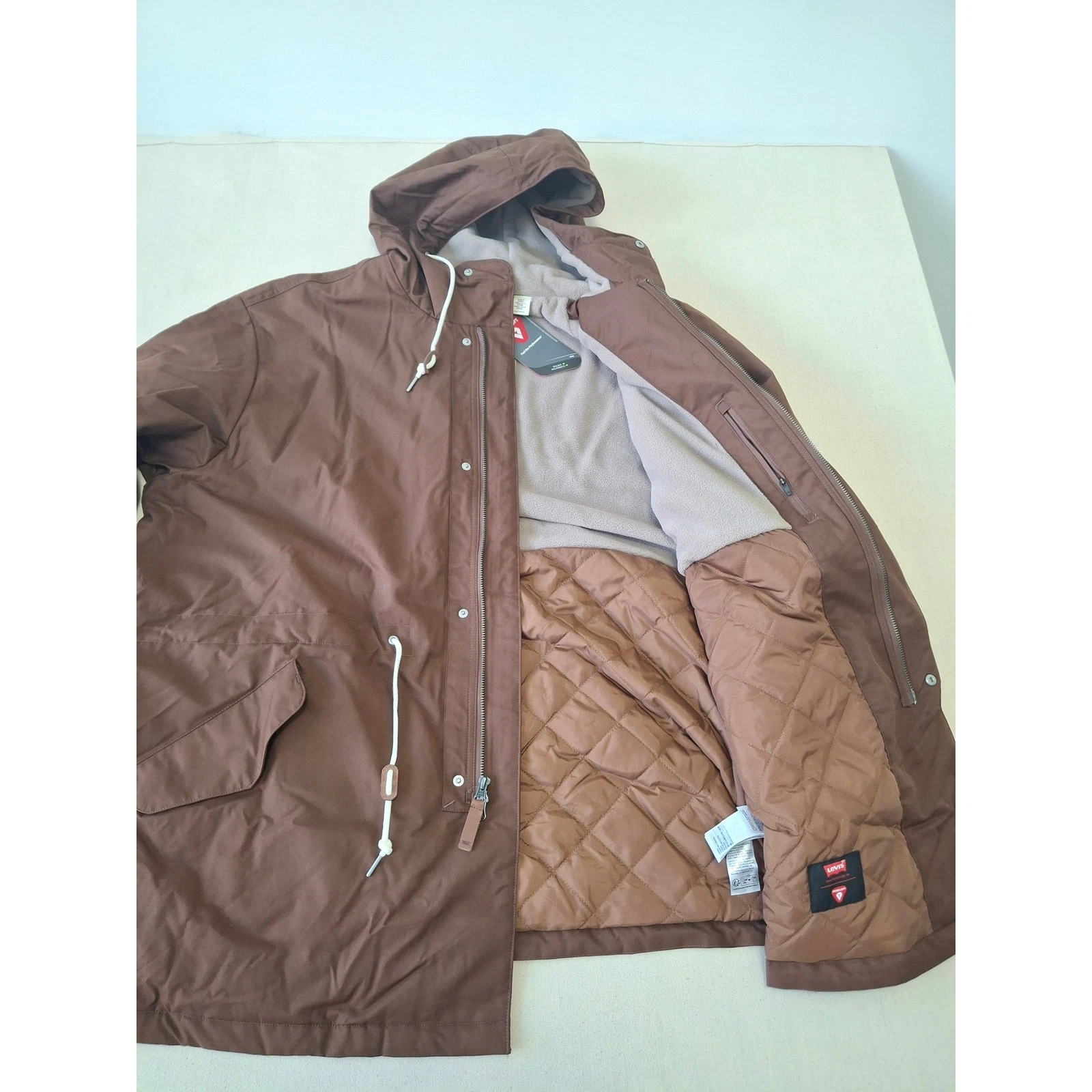 NEW Levis Strauss Harrison Parka Jacket (Wild Road Brown) XXL - product detail image 5