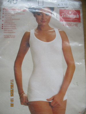 Vintage Triumph Damen Unterhemd Hemdchen Dina Gr 40 Farbe weiß sexy erotisch