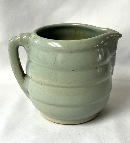 Very Rare 1934-1938 Frankoma Pottery Cat Logo Ring Ware Pitcher Creamer Ringware