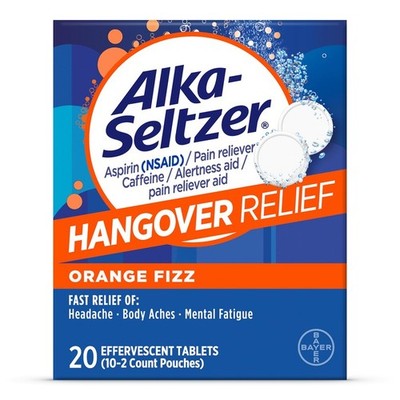 Alka-Seltzer Hangover Relief Orange Fizz Tablets 20ct