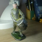 Antique lead soldier playing the drum VGC