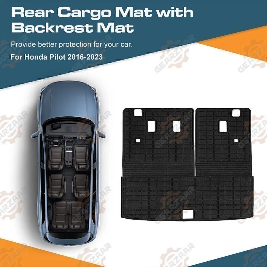 Forros de carga aptos para Honda Pilot 2016 2017-2023 alfombrillas de respaldo forros de maletero TPE S Foto 3 de 4