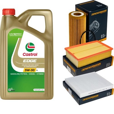 Inspektionspaket Castrol EDGE Titanium 5W-30 LL 5L für VW Golf VII 2.0 GTI