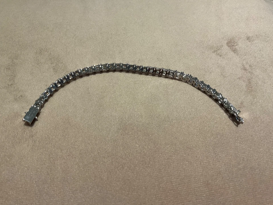 20.99 Carat Lab Created Diamond Tennis Bracelet Platinum Plated 925 6.5” Inch - Image 4 of 4