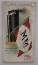 MESSAGERIES MARITIMES - RARE FLAG AND FUNNEL CARD c1906