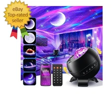 Northern Galaxy Light Projector, 300+Modes & 5 Films Star Projector, 15 White No