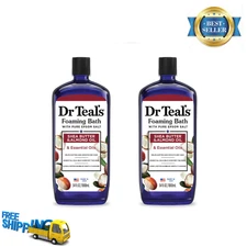 Dr Teal's Foaming Bath with Pure Epsom Salt, Shea Butter & Almond, 34 fl oz 2PK