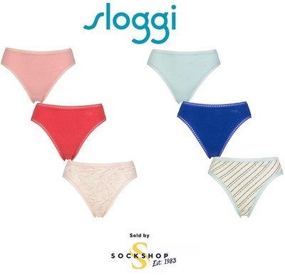 Sloggi Womens High Leg Briefs 'Go Crush' Knickers Underwear S,M,L,XL in a 3 Pack