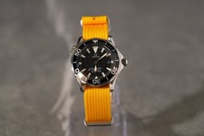 Ribbed Nylon NATO Watch Strap Sapphire Yellow 18mm