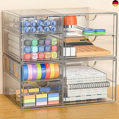 GoMaihe Acryl Schreibtisch Organizer mit 7-Schubladen: 2 Stücke Schubladenbox |
