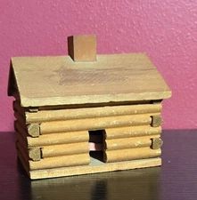 Wood Log Cabin Handmade Cone Incense Burner