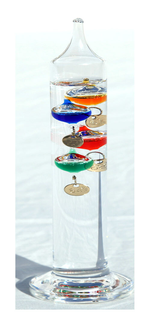 18cm tall free standing Galileo thermometer