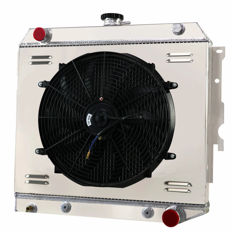 4 Row Radiator+Shroud Fan For 1970-1973 1971 Dodge Challenger Charger 5.2 5.9 V8 - Imagem 4 de 4