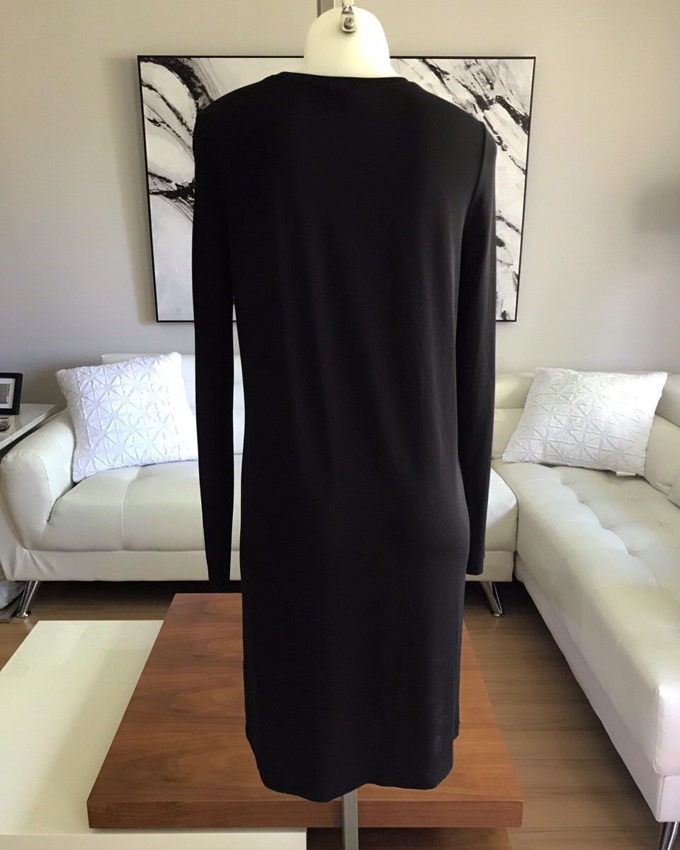 aritzia wilfred dress long sleeve ARITZIA WILFRED Long Sleeve Shift Dress Black Medium