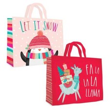 Sac cadeau de Noël non tissé taille cabas Fun Design